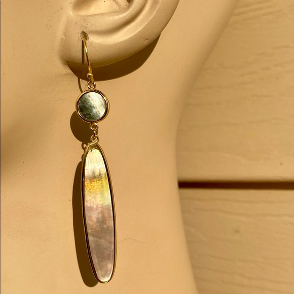 Sterling Silver Grey Mother of Pearl MOP Earrings Mermaid-Core Mermaidcore - Picture 10 of 16